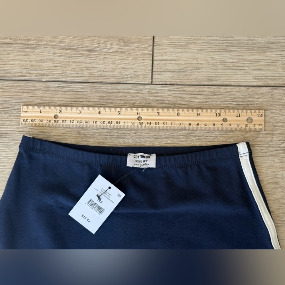 New Cotton On Pull-On Navy White Stripe Active Athletic Skort Skirt XS - Picture 6 of 8